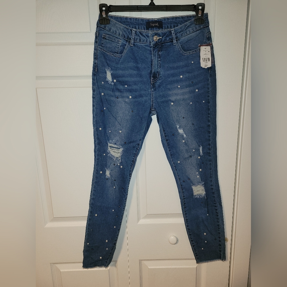 Women's Blue Distressed Jeans